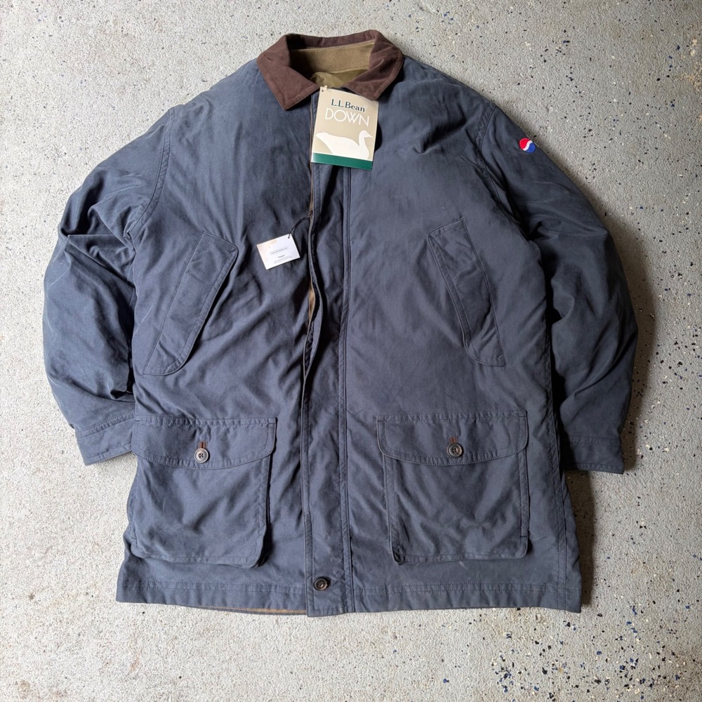 LL Bean Down Field Coat Mens XXL Tall Charcoal Grey Pepsi Safety Barn Jacket NWT